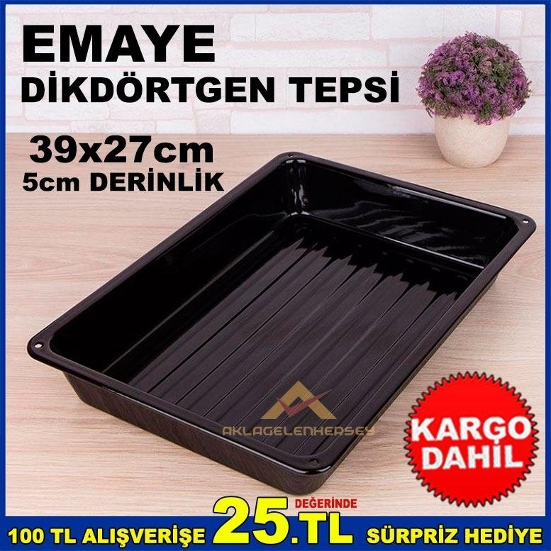 39x27cm DİKDÖRTGEN İÇ ve DIŞ YÜZEYİ SAĞLIKLI EMAYE KALİTELİ FIRIN