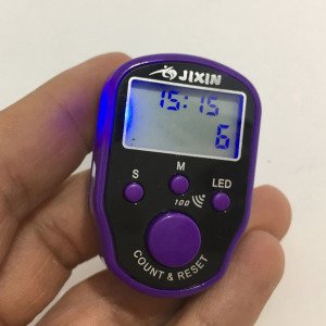 Büyük Ekranlı Saatli Led Işıklı Zikirmatik Dijital Yüzük Tespih