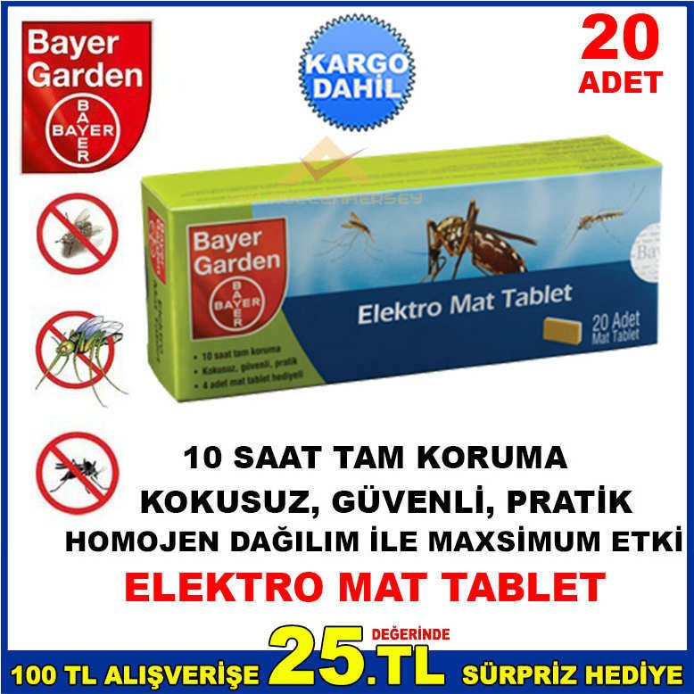 BAYER GARDEN 20 ADET ELEKTRO MAT TABLET KAPSÜL-1