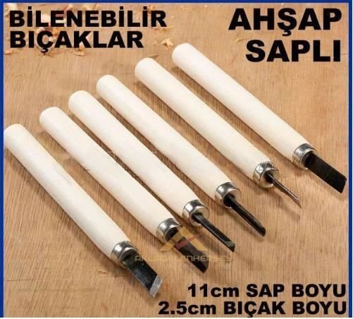 Değişik Bıçak Uç Yapılarıyla Farklı Açılarda 6lı Set Mini iskarpela Set Ahşap-Plastik Oyma Bıçakları