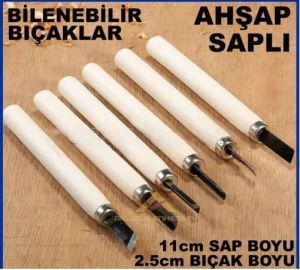 Değişik Bıçak Uç Yapılarıyla Farklı Açılarda 6lı Set Mini iskarpela Set Ahşap-Plastik Oyma Bıçakları