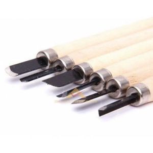 Değişik Bıçak Uç Yapılarıyla Farklı Açılarda 6lı Set Mini iskarpela Set Ahşap-Plastik Oyma Bıçakları