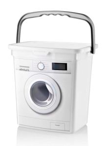 Beyaz Çamaşır Makinası Dizayn Kapaklı Kova Çok Amaçlı 6 LT Detarjan Kutusu Kir Tutmaz Özel Plastik