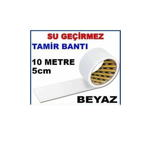 İp Örgülü Dış Mekan,Çadır 10mt Boy 5cm Su Geçirmez BEYAZ TAMİR BANTI