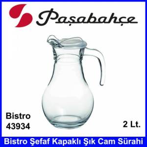 Paşabahçe 43934 1800 cc Bistro Şefaf Kapaklı Şık Cam Sürahi
