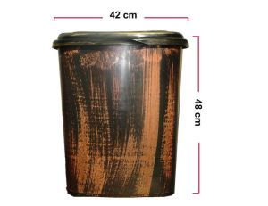 50x35x42 Altın Fırça Desenli Kirli Çamaşır Sepeti