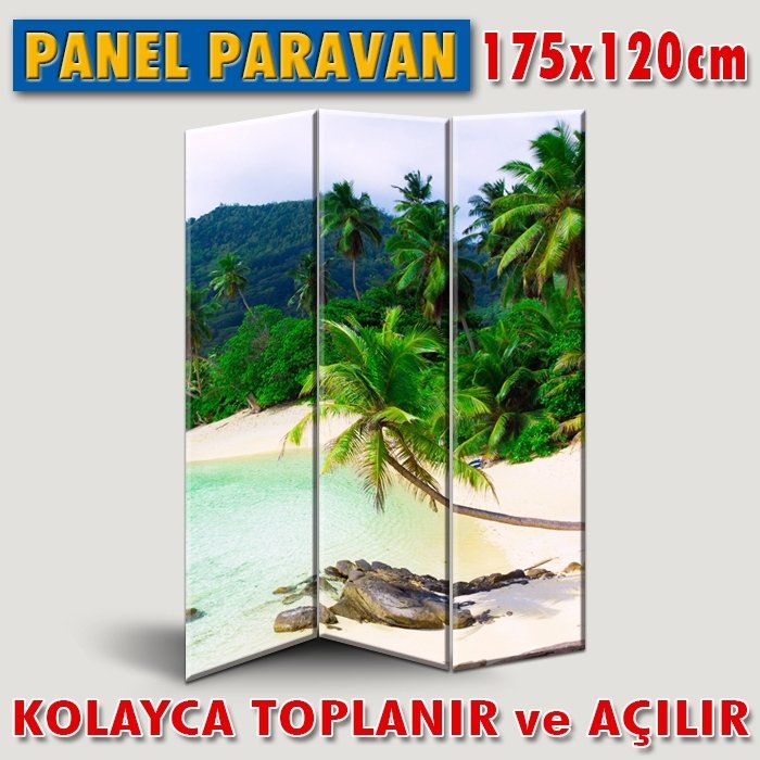 GÖRSELLİ KATLANIR PANEL BÖLME SİSTEMİ - ADA - KUMSAL MANZARASI