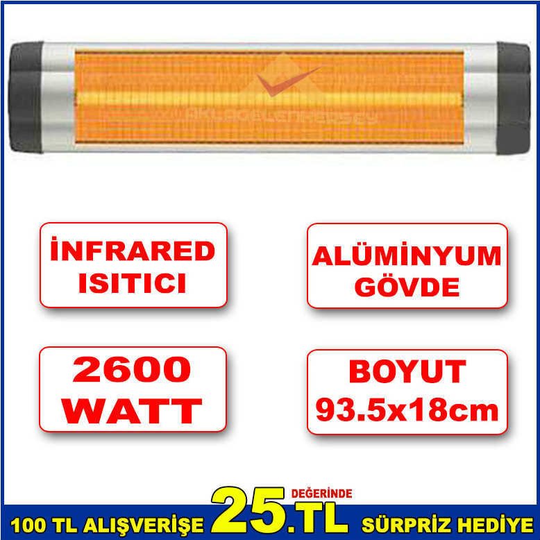 2600W GÜCÜNDE ÇOK FONKSİYONLU MAXİMUM VERİMLİ ISI AYARLANABİLİR ALÜMİNYUM GÖVDELİ İNFRARED ISITICI