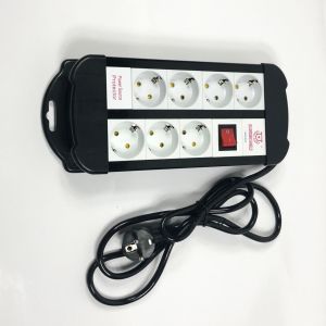 Akım Korumalı 7li Uzatma Kablosu 2 mt Düğmeli Topraklı Çoklu Priz