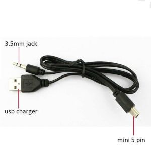 Bluetooth Speaker,Mp3 İçin 5pin Mini USB ile 3.5mm AUX jak Erkek 45cm Uzunluk