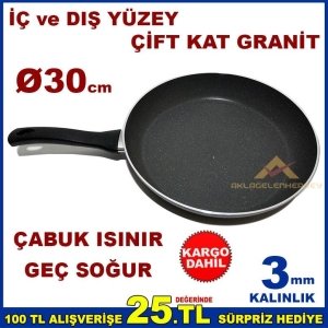 EZME ALÜMİNYUM GRANİT DÖKÜM KIZARTMA TAVASI 30cm