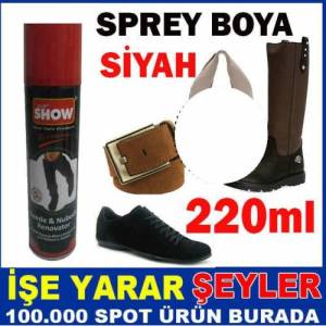 Siyah Renk Süet-Nubuk Deri Eşya Sprey Boya