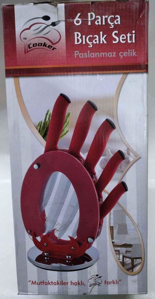 COOKER 6 Parça mutfak Bıçak Seti Ekmek ,Şef, Doğrama, Dilimleme ,Soyma Bıçakları Vardır.Çelik