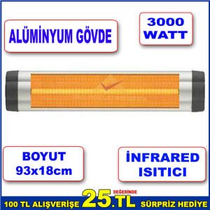 3000W GÜCÜNDE ÇOK FONKSİYONLU MAXİMUM VERİMLİ ISI AYARLANABİLİR ALÜMİNYUM GÖVDELİ İNFRARED ISITICI