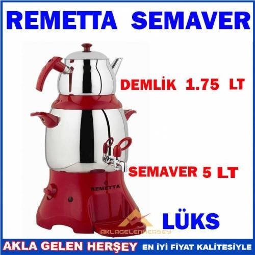 5L KAZANLI +1.75L DEMLİK PASLANMAZ ÇELİK BÜYÜK BOY ÇAY SEMAVERİ