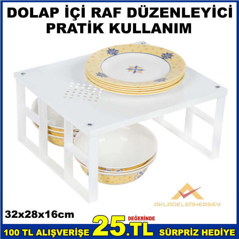 PRATİK KULLANIM DOLAP İÇİ RAF DÜZENLEME RAFI