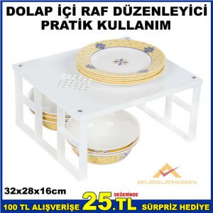 PRATİK KULLANIM DOLAP İÇİ RAF DÜZENLEME RAFI