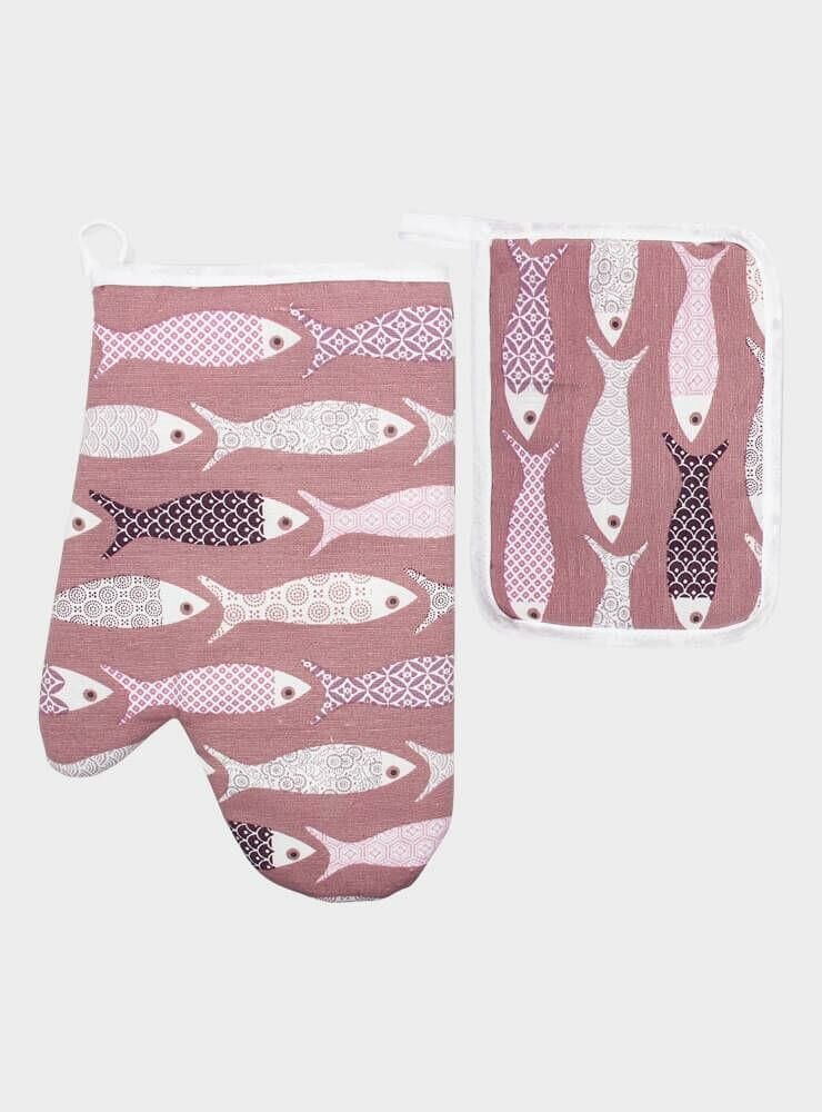 Isı Geçirmez 2li Mutfak Eldiveni Tutacak Set Elyaf Dolgulu Kumaş Fırında ve Ocakta Ellerinizi Korur