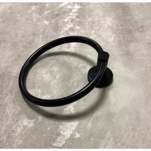 Dekoratif Mat Siyah Yuvarlak Havluluk Paslanmaz Renk Atmaz 16 cm Çap