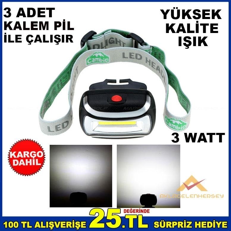 PROFESYONEL COB LEDLİ 3 WATT KAFA LAMBASI