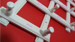 BEYAZ RENK KATLANIR AHŞAP ASKI AHŞAP AKORDEON ASKI,SAĞLAM 10 KANCALI NOSTALJİK DUVAR ve KAPI ASKISI