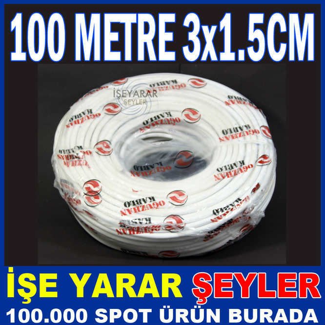 100 METRE 3x1.5CM TTR ÜÇLÜ ELEKTRİK KABLOSU