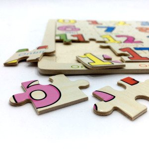 60 Parçadan Oluşan Sayıları Öğreten Ahşap Eğitici Çocuk Puzzle