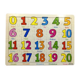 60 Parçadan Oluşan Sayıları Öğreten Ahşap Eğitici Çocuk Puzzle