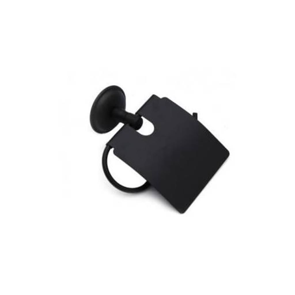 Siyah Mat Kapaklı Banyo Tuvalet Kağıtlığı Paslanmaz Kapaklı Wc Kağıtlık