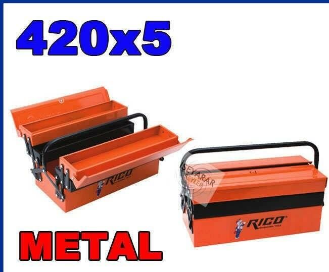 RİCO 420x5 METAL TAKIM ÇANTASI TAM PROFESYONEL ÇELİK KASALI 42cm 5 GÖZLÜ ALET EDEVAT TAKIM ÇANTASI
