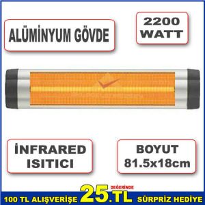 2200W GÜCÜNDE ÇOK FONKSİYONLU MAXİMUM VERİMLİ ISI AYARLANABİLİR ALÜMİNYUM GÖVDELİ İNFRARED ISITICI