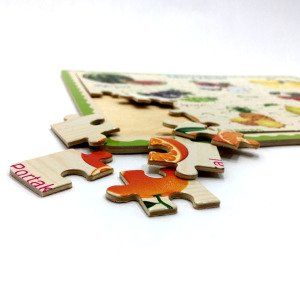 60 Parçadan Oluşan Meyveleri Öğreten Ahşap Eğitici Çocuk Puzzle
