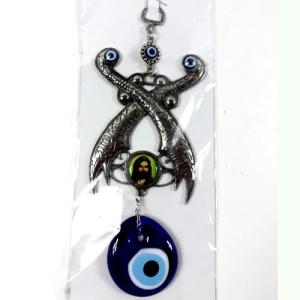 Hz Ali ve Zülfükar İşlemeli Duvar Süsü 22 Cm 925  Gümüş kaplama