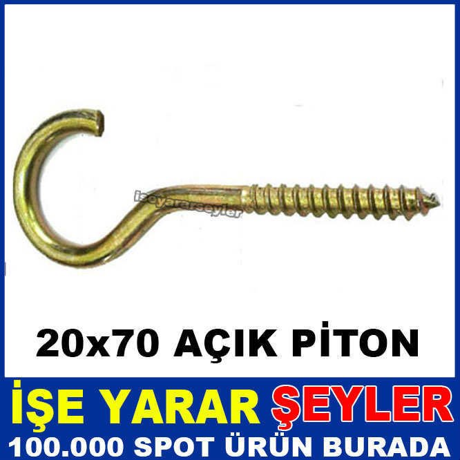 10 ADET PASLANMAZ ÇELİK 20x70 AÇIK KANCALI PİTON