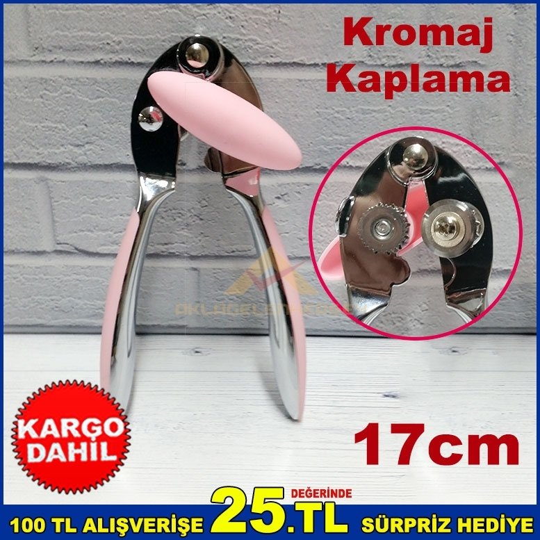 17cm Çelik Kromaj Kaplama Çevirmeli Konserve Kapağı Açacağı