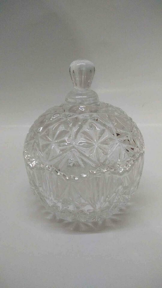 Cam Kristal Çiçek Desenli Şekerlik D-1