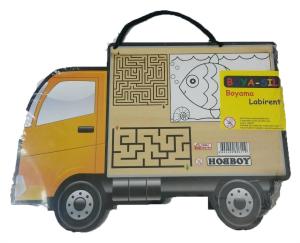 Kasalı Yük Kamyon Sitili Ön Yüzü Ahşap Yazı Tahtası Arka Yüzü Boyama Aktivitesi