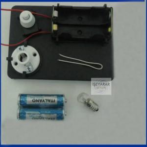 Öğrenci Elektrik deney Seti Pil Ampul Anahtar Kab