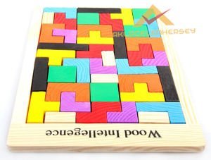 42 PARÇA RENKLİ 27x18cm TAMAMI AHŞAP TETRİS