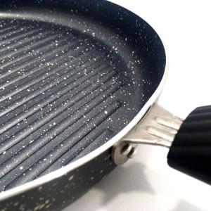 Özel Grill Tabanlı Granit Kaplama Kapaklı Izgara ve Balık Tavası 32 cm