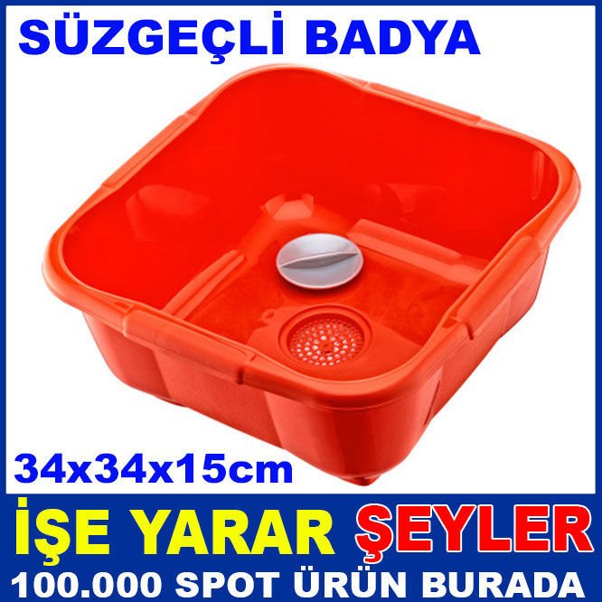 YÜKSEK KALİTE 34x34x15cm SÜZGEÇ TABANLI BADYA