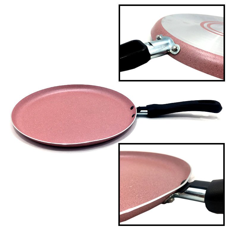 Granit Tava 26 cm Cem Pink Stone Krep ve Gözleme Tavası