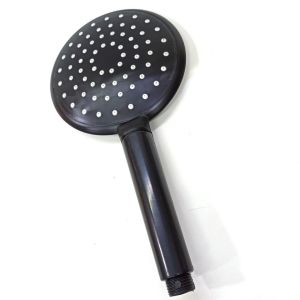 Mat Siyah Fonksiyonsuz Yuvarlak El Duşu Fıskiye 15 cm Çap, 14 cm Sap Uzunluğu