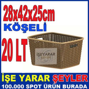 RADDAN KÖŞELİ  20 LİTRELİK ÇAMAŞIR SEPETİ