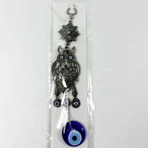 Nazarlık Baykuş İşlemeli Duvar Süsü 22 Cm 925 Gümüş kaplama