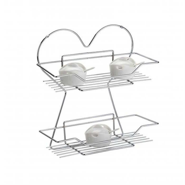 1. Kalite Krom Kaplama Kalpli Baharatlık - Mutfak Rafı - Çok Amaçlı Paslanmaz Çelik Raf 528