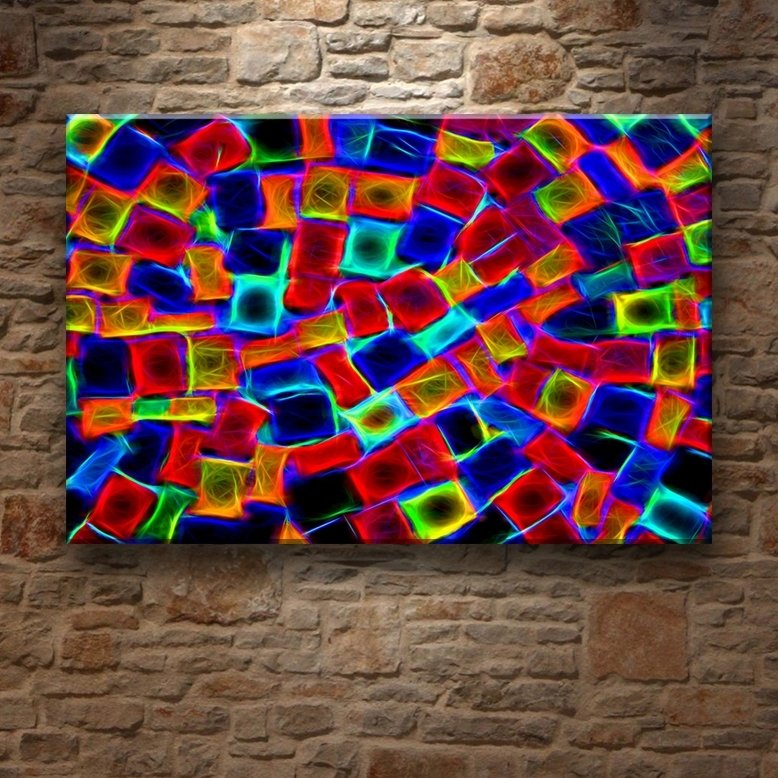 NEON PARLAMALAR 7 değişen ölçü ORİJİNAL KANVAS TABLO
