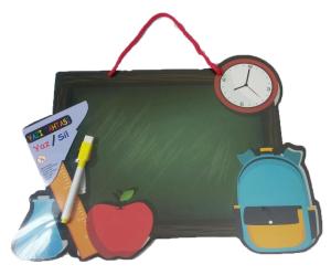 Nostalji Kara Tahta Sitili Ön Yüzü Ahşap Yazı Tahtası Arka Yüzü Boyama Aktivitesi