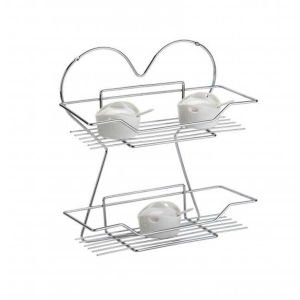 1. Kalite Krom Kaplama Kalpli Baharatlık - Mutfak Rafı - Çok Amaçlı Paslanmaz Çelik Raf 528