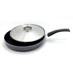 Leydi Petek Tabanlı 32cm Teflon Balık Tavası Kapak Alüminyumdur
